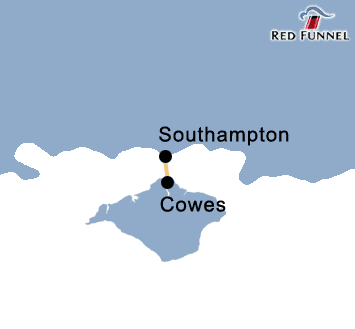 Red Funnel Ferries route map